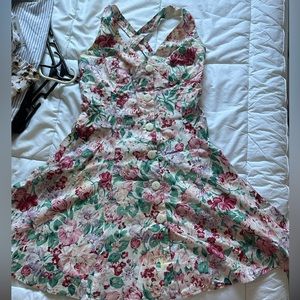 Vintage floral button up dress